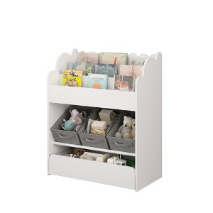 Dexmalle Multi-Functional Kids Bookshelf with Storage Bins and Drawer - 1 of 4