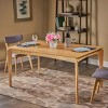 Mid Century Modern 59'' W Rectangle Dining Table,Rubberwood Dining Table with Walnut Veneer,4-6 Seater Dining Room Kitchen Table-Coolbibila - 2 of 4