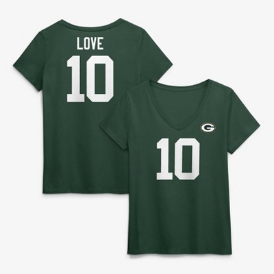 NFL Green Bay Packers Jordan Love 10 Women's V-Neck T-Shirt - L