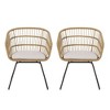 SKRAN 2-Piece Rattan Dining Chairs with Water-Resistant Cushions and Sturdy Frame, Outdoor Wicker Patio Seating for Kitchen Patio Deck - 4 of 4