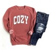 Cozy Worn Varsity - Women's Garment Dyed Graphic Sweatshirt - 3 of 4