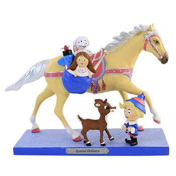 Trail Of Painted Ponies Special Delivery  -  One Figurine 7.5 Inches -  Rudolph Red Nosed Reindeer  -  6009649  -  Polyresin  -  Beige