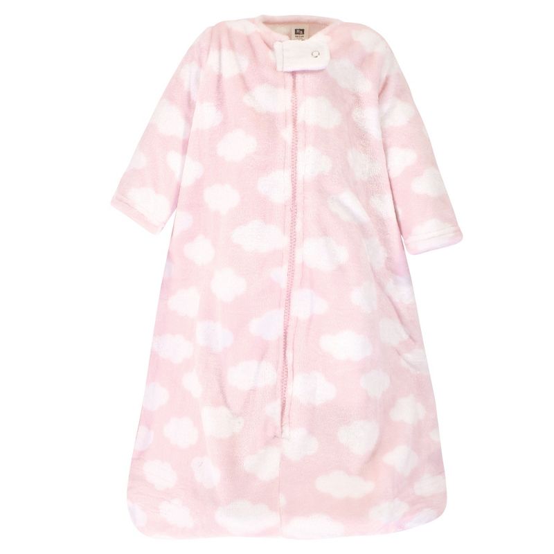 Hudson Baby Infant Girl Plush Sleeping Bag, Sack, Blanket, Pink Clouds, 1 of 4