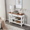 Syemin Decorative Storage Cabinet, Wooden Dresser with Two Drawers and Two-Layer Shelf, Suitable for Living Room, Foyer, - 2 of 4