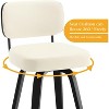 Bekrvio Swivel Bar Height Stools, 26" Faux Leather Upholstered Barstools with Back - Black Wood Frame, Tall Kitchen Counter Bar Stools - 4 of 4