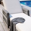 VisioGear Outdoor Long Reclining Chaise with Armrests, Patio Adjustable Recliner with Soft Removable Cushions, Beige, 77.5"*25.6"*37.4" - 4 of 4