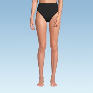 Lands' End Women's Tugless QuickDry High Waisted High Leg Bikini Bottoms - 1 of 3