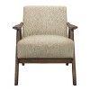 CAVINAS Mid-Century Modern Accent Chair with Solid Rubber Wood Frame and Textured Fabric Upholstery, Walnut Finish - 3 of 4