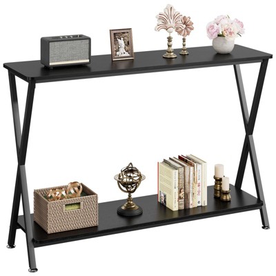 Sofa Tables – Slim Long Console Table for Behind Couch, 2-Tier Industrial Design Entryway Console Table for Living Room, Hallway, and Foyer