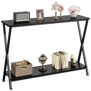 Sofa Tables – Slim Long Console Table for Behind Couch, 2-Tier Industrial Design Entryway Console Table for Living Room, Hallway, and Foyer - 1 of 4