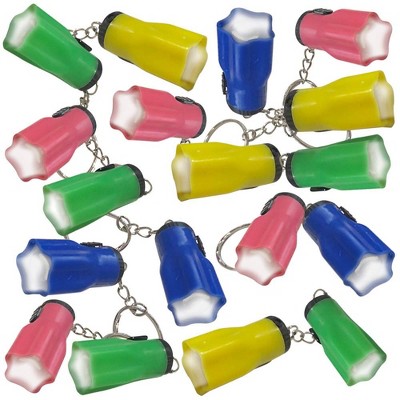 ArtCreativity Assorted Star Shaped Flashlight Keychains (Pack of 24)