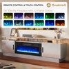 AOXUN Fireplace TV Stand with 36" Electric Fireplace, 80" 2 Tier TV Console Stand for TVs Up to 90", LED Light Entertainment Center, Gray - 4 of 4