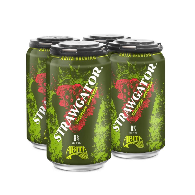 Abita Strawgator Fruit Lager Beer - 4pk/12 fl oz Cans, 1 of 9