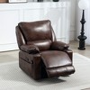 HOMCOM Vibration Massage Recliner Chair with Heat, Oversized Swivel Rocker, PU Manual Reclining Chair with Footrest, Remote, Pockets - 2 of 4