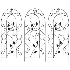 vidaXL Plant Rack Set of 3 Black Iron Medium Decorative Inlays - 1 of 4