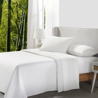 Bright White King Bamboo Cotton Deep Pocket Sheet Set