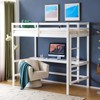 VINGLI Loft Bed with Desk, Wood Bunk Bed Twin Size with RGB LED for Adults, 2 Charging Station on High Guardrail and Desk,Wood Slat Support, White - 3 of 4