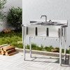 Freestanding Food Prep Sink Commercial Prep & Utility Sink Workstation Stainless Steel 1 Compartment Sink with Legs for Kitchen - 4 of 4
