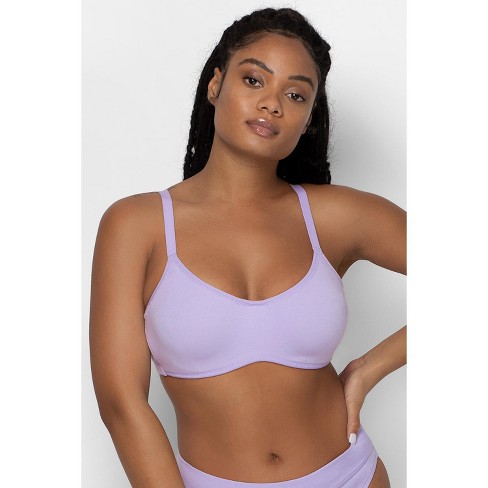 Smart & Sexy Women's Comfort Cotton Scoop Neck Unlined Underwire Bra Lilac  Iris 34C