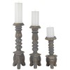 Northlight Set of 3 Brushed Gray Tripod Wooden Pillar Candle Holders 18" - 3 of 4