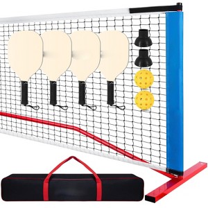 PLAYAPUT 22FT Regulation Size Pickleball Net Set with 4 Pickleball Paddles, Blue - 1 of 4
