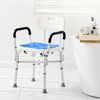 VEVOR Shower Chair Seat, 400 lbs Capacity, Shower Chair for Shower Bathtub, Adjustable Height Bench Bath Chair for Elderly Disabled,White+Blue - 2 of 4