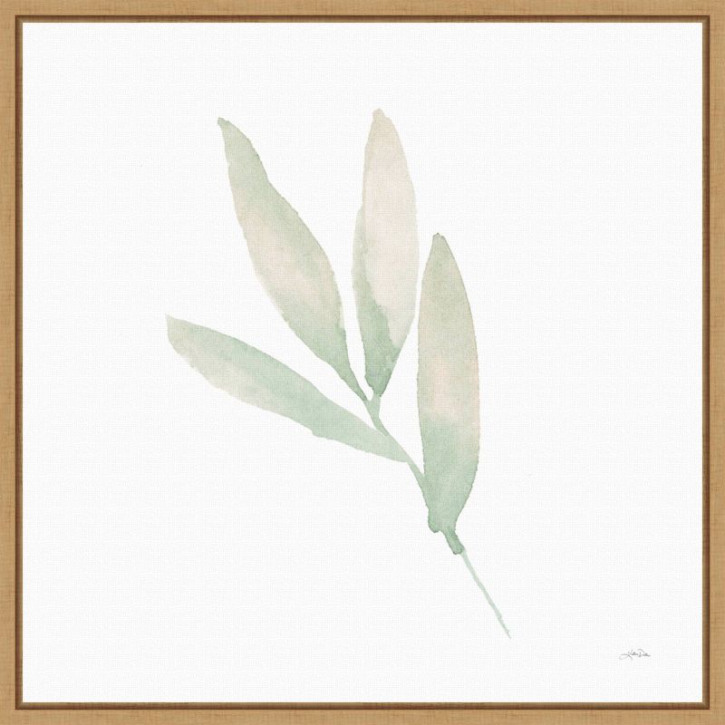 16&#34; x 16&#34; Sage Leaves III by Katrina Pete Framed Wall Canvas - Amanti Art, 1 of 9