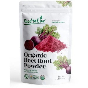 Organic Beet Root Powder — Non-GMO, Raw, Kosher, 100% Pure, Vegan Superfood, Bulk, Rich in Iron and Fiber - by Food to Live - 1 of 4