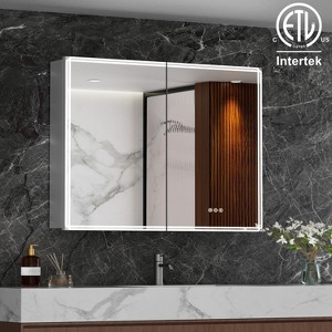 LED Bathroom Medicine Cabinet with Mirror, 3-Mode Dimmable Light, Anti-Fog, Memory Function, Outlet - 1 of 4