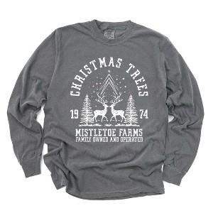Simply Sage Market Women's Mistletoe Farms 1974 Long Sleeve Garment Dyed Tee - 1 of 2