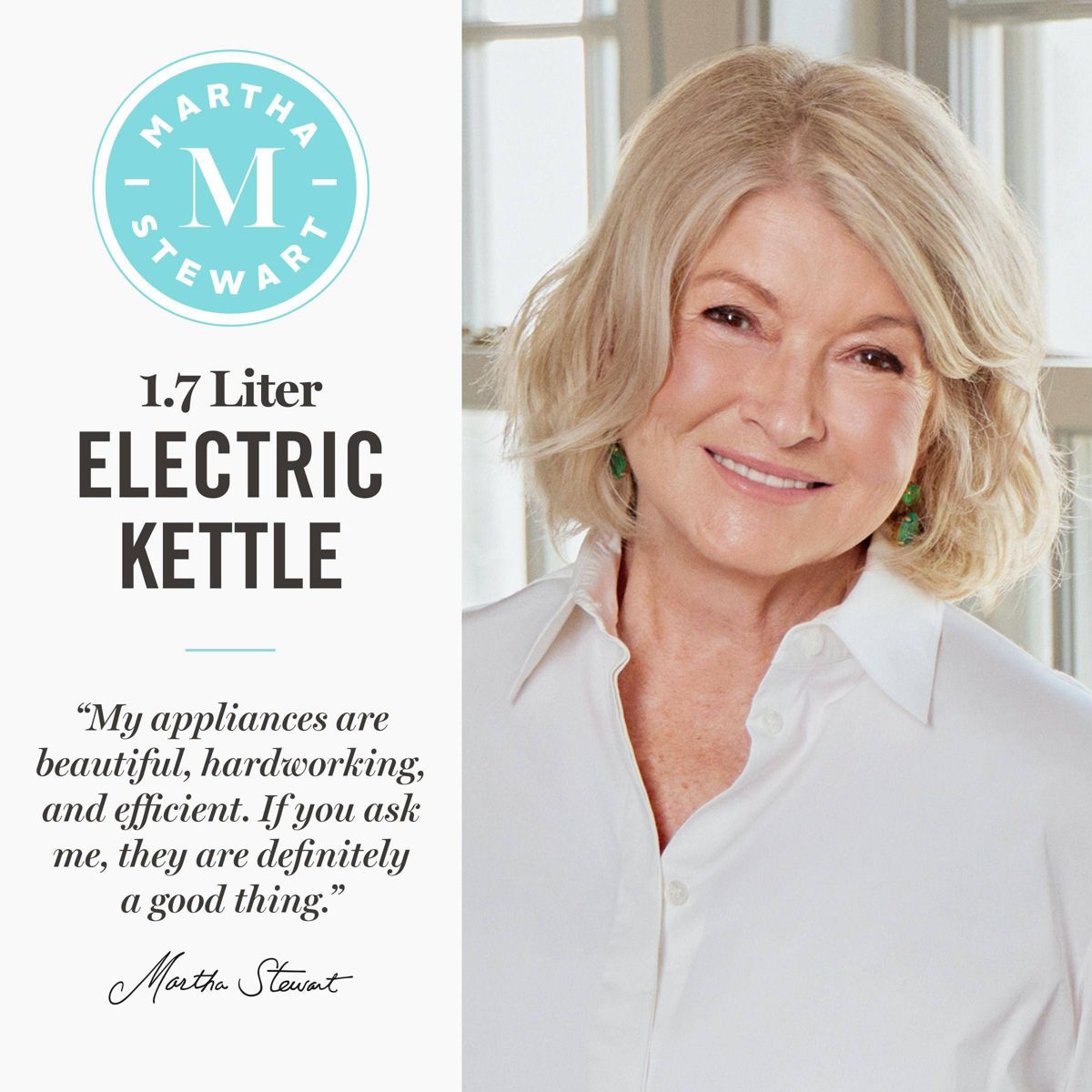 Martha Stewart 1.7L Glass Carafe Electric Kettle with Removable Tea Infuser - thumbnail 2