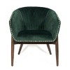 HomeRoots 28" Green And Brown Velvet Arm Chair - 4 of 4