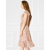 Allegra K Women's Floral Chiffon Flutter Sleeve Belted Square Neck Ruffled Hem Dress - 2 of 4