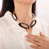 Statement Choker Necklace for Women - Black Chunky Oval Acrylic Bead Paperclip Chain, Gothic Halloween Jewelry - 4 of 4