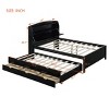 LED Platform Bed with Trundle and USB Ports, Bed with Flip-Up Storage Headboard and Under-Bed Drawers, Wooden Frame Bed-Baofuwish - 4 of 4
