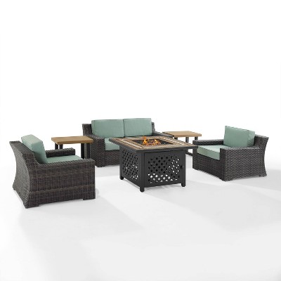 Beaufort 6pc Outdoor Wicker Conversation Set - Crosley