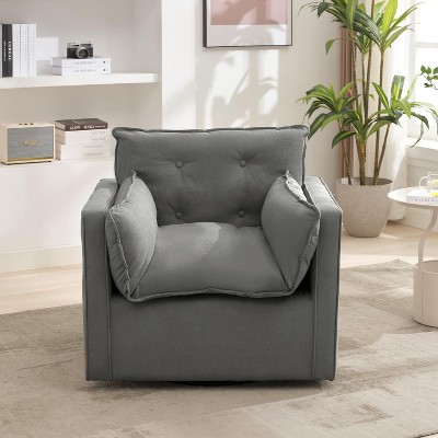 Oversized Swivel Accent Chair, 360-Degree Rotation Comfortable Seating, Single Bedroom Sofa Chair High Back, Wide Seat