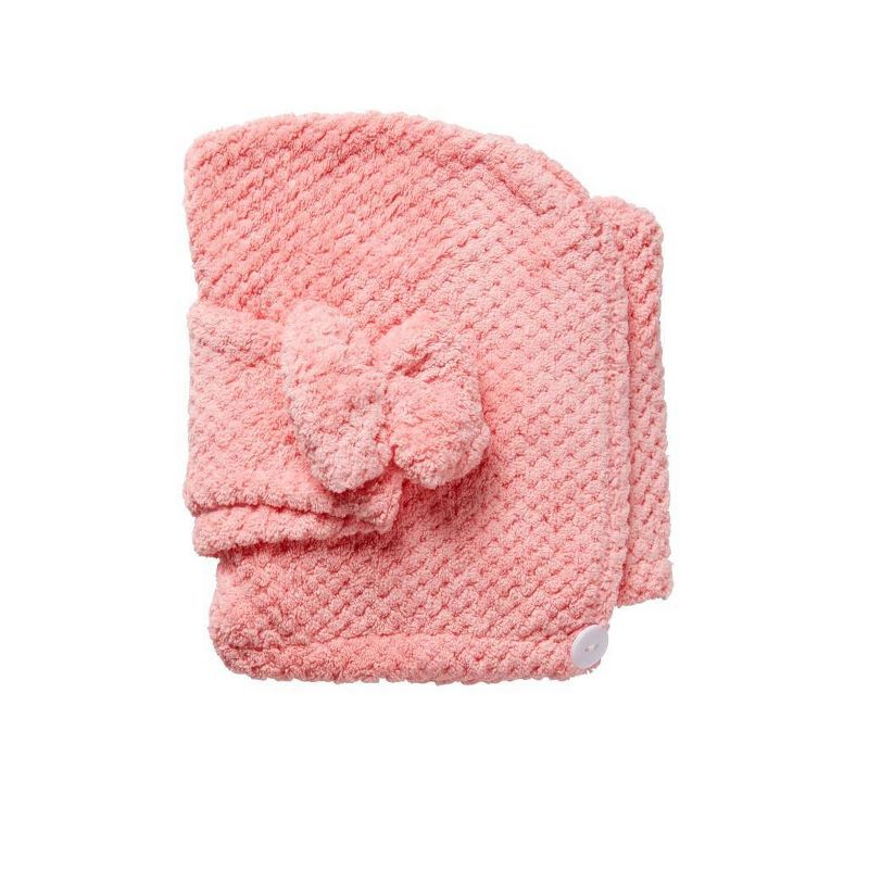 Conair Ulta-Absorbent Microfiber Hair Towel with Bow and Button Closure &#8211; Pink, 6 of 8