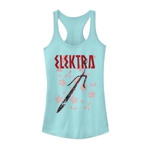 Juniors Womens Marvel Elektra Blossoms Racerback Tank Top - 1 of 3