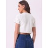 Allegra K Women's Vintage Open Front Short Sleeve Crop Tweed Cardigan - 3 of 4