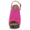 Allegra K Women's Open Toe Buckle Strap Slingback Platform Chunky Heel Sandals - 3 of 4