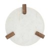 Treasure Trove Accents End Table Emory White/Natural: Round Marble Top, Mango Wood Legs, 21" Height - 2 of 4