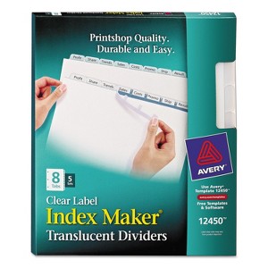 Avery Index Maker Print & Apply Clear Label Plastic Dividers 8-Tab Letter 5 Sets 12450 - 1 of 4
