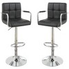 DOMETOUR Black Faux Leather Bar Stool Counter Height Chairs Set of 2 Adjustable Height Kitchen Island Stools - 2 of 4