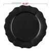 Smarty Had A Party 10.25" Black Round Lotus Plastic Dinner Plates - 120 pcs - 3 of 4