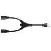 Monoprice Splitter Power Cord - 1.5 Feet - Black, NEMA 5-15P to 2x NEMA 5-15R, 16AWG, 13A, SJT, 120V - 2 of 4