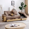 84"Convertible Couch Bed Multifunctional Folding Sofa Bed Couch With Storage Ottoman,2 Seater Couch Sofa With Storage And Cup Holder-Cuddlewood - 2 of 4