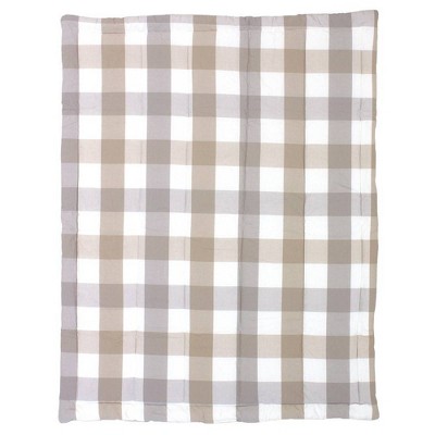 Kimberly Grant Woven Buffalo Check and Taupe Quilt - Gray