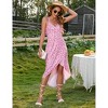 Coolmee Women's Summer Wrap V Neck Dress Sleeveless Spaghetti Strap Midi Dress with Irregular Hemline - 2 of 4