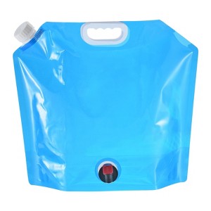 Unique Bargains Camping Hiking PE Foldable Water Container Bag with Spigot Blue - 1 of 4